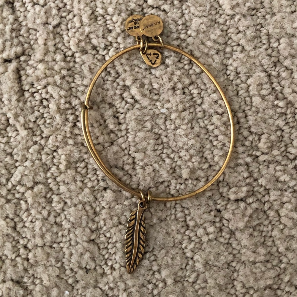 Alex and Ani gold feather bracelet